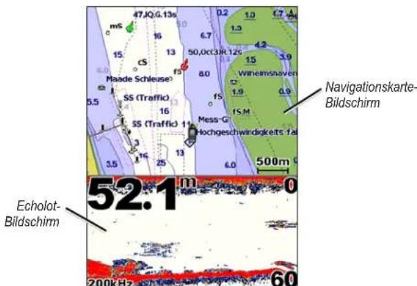 47JQ.G.13s ms 16 15 cs Maade Schleuse 5.5 SS (Traffic) 16 SS (Traffic) 11 Mess-G lochgeschwindigkeits fa 500m Echolot- Bildschirm 52.1m 0 200KHz 60 Navigationskarte- Bildschirm