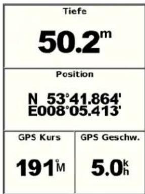 Tiefe 50.2m Position N 53°41.864' E008°05.413' GPS Kurs 191°M GPS Geschw. 5.0k h