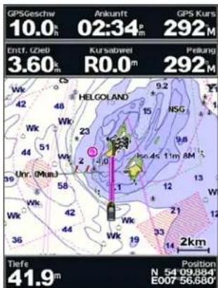 GPSGeschw 10.0 h Ankunft 02:34 m GPS Kurs 292 M Entf. (Zieb) 3.60 m Kursabweil R0.0 m Peitung 292 M Wk 42 Wk 48 HELGOLAND 9.2 NSG 15 Wk 51 Unr. (Mun.) 23 Iso.4s 11m AM 9.8 Wk 44 Wk 12 Wk 13 Wk 58 Wk 11 Wk 42 Wk 33 21 Wk 44 Wk 19 14 2km Tiefe 41.9 m Position N 54 09.084" E007 58.690"