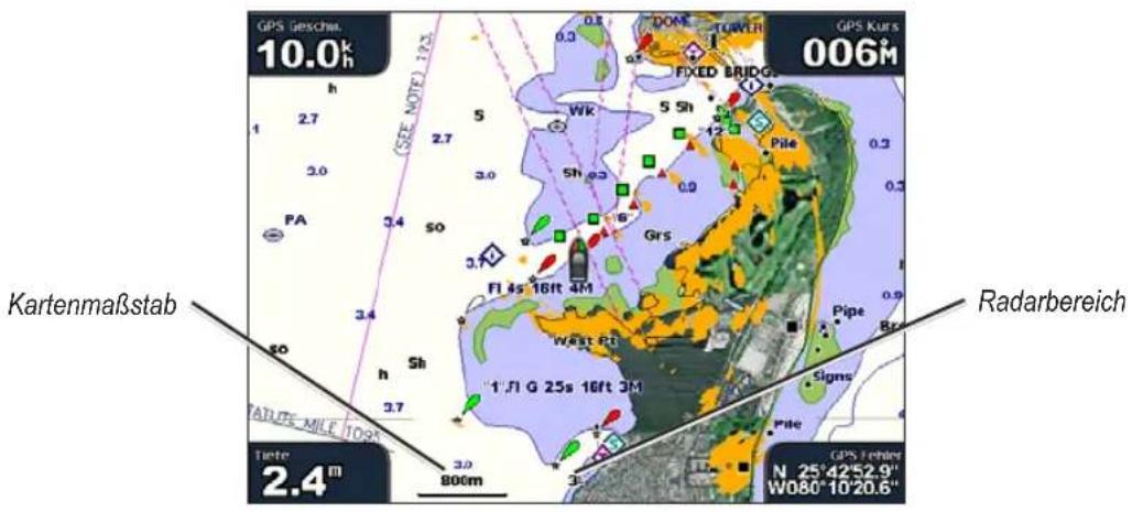 GARMIN GPSMap 5000 - Informationen zum Bildschirm „Radarüberlagerung“ - 1