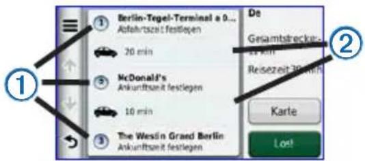 1 Berlin-Tiegel-Terminal a 0... Aufahrtszeit festlegen 20 min McDonald's Ankunftsein festlegen 10 min The Westin Grand Berlin Ankunftsein festlegen De Gesamtsrecker- Reisezeit 30min Karte Lost