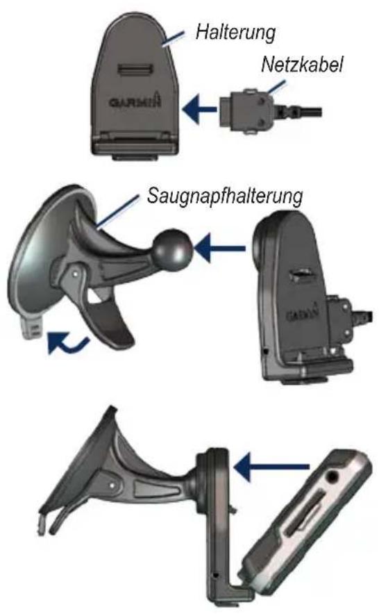 Halterung Netzkabel Saugnapfhalterung