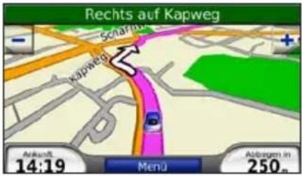 Rechts auf Kapweg Ankunft 14:19 Menu Abbragen in 250m