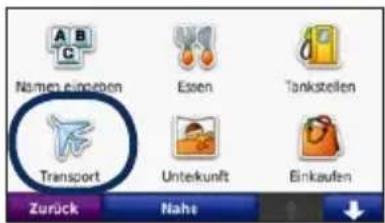 Namen einlagen Transport Essen Unterkunft Tankstellen Einkaufen Zurück Nahe