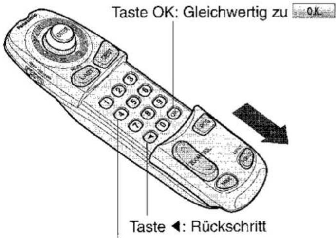 Taste OK: Gleichwertig zu OK Taste ←: Rückschritt