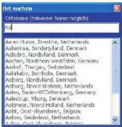 Ortsname (teilweiser Name möglich) Aa As en Hunze, Dreniche, Netherlands Asberraa, Sonderejylland, Denmark Asbybro, Nordjylland, Denmark Aochen, Nordrhein-Westfalen, Germany Asdorf, Thurgau, Switzerland Askarkeby, Bornholm, Denmark Asborg, Nordjylland, Denmark Asburg, Nord-Brobanck, Netherlands Aslen, Baden-Württemberg, Germany Aalestrup, Viborg, Denmark Aalsmeer, Noord-Holland, Netherlands Aslet, Oost-Moanderen, Belgium Aslen, Gelderland, Netherlands Aslet, Oost-Vianderen, Belgium