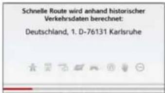 Schnelle Route wird anhand historischer Verkehrsdaten berechnet: Deutschland, 1. D-76131 Karlsruhe