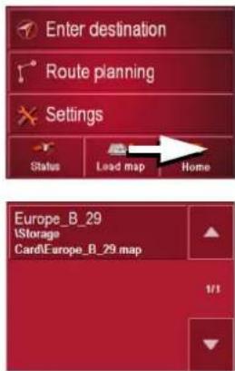 Enter destination Route planning Settings Status Lead map Home Europe_B_29 1Storage CardI.Europe_B_29 map 1/1