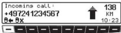 Income call: +497241234567 0+0x 138 KM 10:23