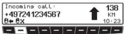 Incomins call: +497241234567 ↑ 138 KM 10:23