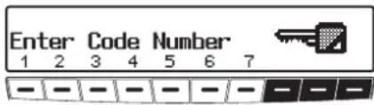 Enter Code Number 1 2 3 4 5 6 7 - - - - - - / -