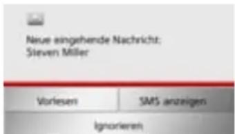 Neue singshende Nachricht; Steven Miller Vorlesen SMS anzeigen Ignorieren