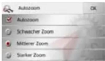 Autozoom Autzoom Schwacher Zoom Mittlerer Zoom Starker Zoom