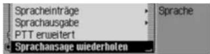 Spracheinträge Sprachausgabe PTT erweitert Sprachansage wiederholen
