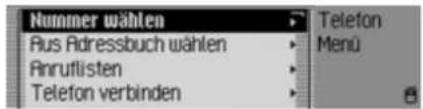 Nummer wählen Rus Adressbuch wählen Anruflisten Telefon verbinden Telefon Menu