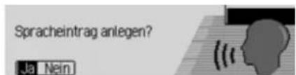 Spracheintrag anlegen? Ja Nein