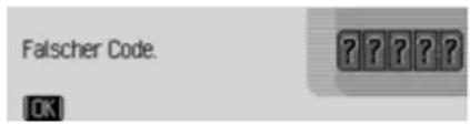 Falscher Code. OK