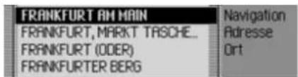 FRANKFURT AN MAIN FRANKFURT, MARKT TASCHE... FRANKFURT (ODER) FRANKFURTER BERG Navigation Adresse Ort