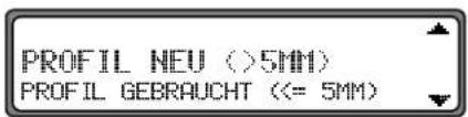 PROFIL NEU ( >5MM) PROFIL GEBRAUCHT (<= 5MM)