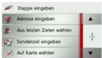 Etappe eingeben Adresse eingeben Aus letzten Zielen wählen Sonderziel eingeben Auf Karte wählen
