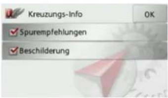 Kreuzungs-Info Spurempfehlungen Beschilderung
