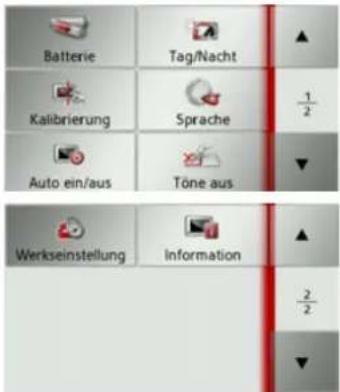 BECKER Traffic Assist z 201 - Das Menü System-Einstellungen - 1