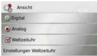 Ansicht Digital Analog Weltzeituhr Einstellungen Weltzeituhr