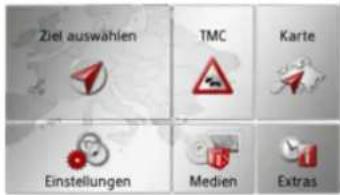 Ziel auswählen TMC Karte Einstellungen Medien Extras
