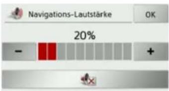 Navigations-Lautstärke 20% - +