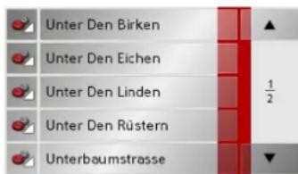 BECKER Traffic Assist Z 200 - Using the list of streets - 1