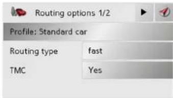 BECKER Traffic Assist Z 101 - Options for the drive profile - 1