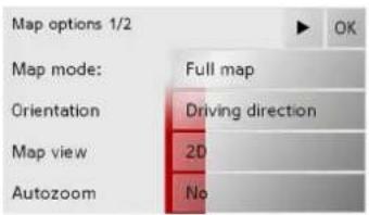 BECKER Traffic Assist Z 101 - The Map options button - 1