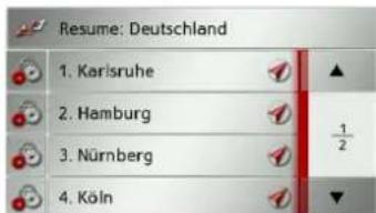 BECKER Traffic Assist z 099 - Displaying the destination list - 2