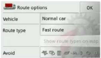BECKER Traffic Assist z 099 - Changing route options - 1