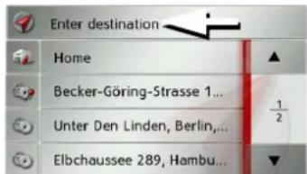BECKER Traffic Assist z 099 - The destination input menu - 1