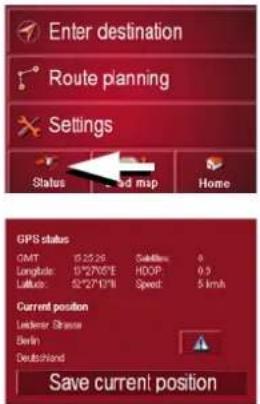 BECKER Traffic Assist Highspeed 7988 - Navigation menu: Status - 1