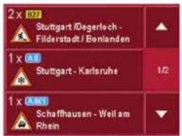 2×17 Stuttgart /Degerloch - Filderstadt / Bonlanden 1×A8 Stuttgart - Karlsruhe 1/2 1×A8-1 Schaffhausen - Weil am Rhein