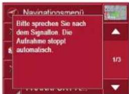 Nationsmenü Bitte sprechen Sie nach dem Signalton. Die Aufnahme stoppl automatisch.