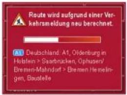 Route wird aufgrund einer Verkehrsmeldung neu berechnet Deutschland, A1, Oldenburg in Holstein > Saarbrücken, Ophusen/Bremen-Malindorf > Bremen Heinlingen, Baustelle
