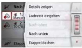 Nach 1. Marco 2. 70178 Etappe Details zeigen Ladezeit eingeben Nach oben Nach unten Etappe löschen