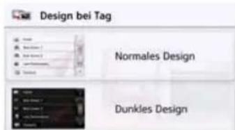 Design bei Tag Normales Design Dunkles Design