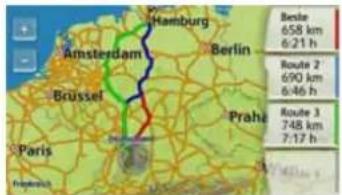 Hamburg Amsterdam Berlin Brüssel Prahe Paris Beste 658 km 6:21 h Route 2 690 km 6:46 h Route 3 748 km 7:17 h