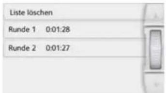 Liste löschen Runde 1 0:01:28 Runde 2 0:01:27