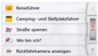 Reiseführer Camping- und Stellplatzführer Straße sperren Wo bin ich? Rückfahrkamera anzeigen
