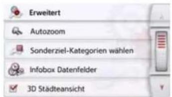Erweitert Autozoom Sonderziel-Kategorien wählen Infobox Datenfelder 3D Städteansicht