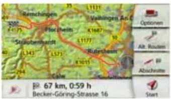 Remchingen 33 L111T Valkingen An. C Optionen B Alt. Routem B Abschreite 40 L343 L573 Rutensheim K3015 294 Calm Becker-Göring-Stasse 16 67 km, 0:59 h Start
