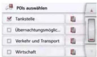 POIs auswählen Tankstelle Übernachtungsmöglich... Verkehr und Transport Wirtschaft