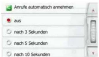 Anrufe automatisch annehmen aus nach 3 Sekunden nach 5 Sekunden nach 10 Sekunden