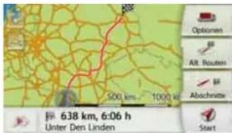 Optionen Alt. Routen Abschnitte 638 km, 6:06 h Unter Dens Linden Start