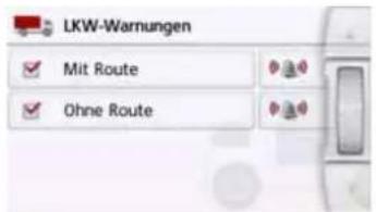 LKW-Warnungen Mit Route Ohne Route
